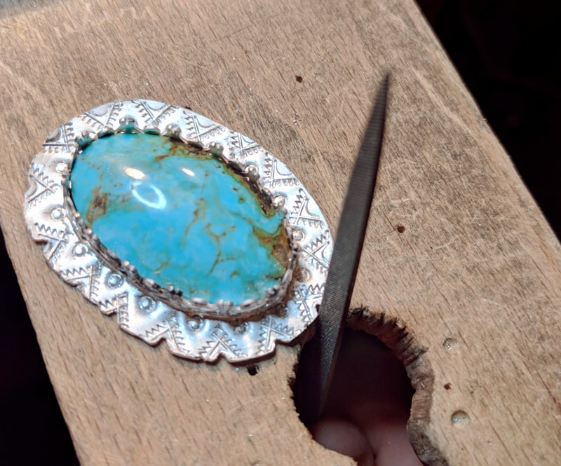 Kingman Turquoise Fine Silver Pendant class